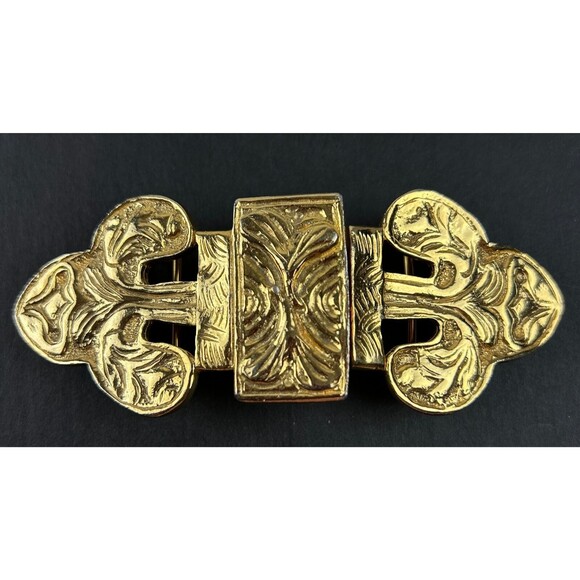 Vintage Accessocraft NYC Bold Interlocking Belt Buckle Gold Tone Signed main image 4